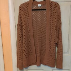 NWOT Abercrombie Fitch Large Brown Open Stitch Cardigan